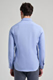 Uzun Kol Desenli Armürlü Düğmeli Yaka Cepsiz Pamuklu Casual Slim Fit Gömlek 1004250206