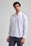 Uzun Kol Desenli Armürlü Düğmeli Yaka Cepsiz Pamuklu Casual Slim Fit Gömlek 1004250206