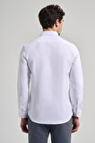 Uzun Kol Desenli Armürlü Düğmeli Yaka Cepsiz Pamuklu Casual Slim Fit Gömlek 1004250206