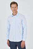 Uzun Kol Düz Bez Ayağı Sert Yaka Cepsiz Pamuklu Classic Slim Fit Gömlek 1004250211