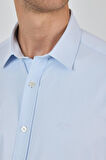 Uzun Kol Düz Bez Ayağı Sert Yaka Cepsiz Pamuklu Classic Slim Fit Gömlek 1004250211