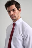 Beyaz Sert Yaka Düz Classic Pamuklu Comfort Fit Gömlek 1004250213
