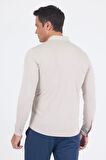 Taş Rengi İtalyan Düğmeli Yaka UzunKol Cepsiz Slim Fit Gömlek 1004250254