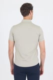 Gri italyan Düğmeli Yaka Kısa Kol Cepsiz Slim Fit Gömlek 1004250255