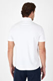 Beyaz Kısa Kol Düğmeli Yaka Cepsiz Performans Ürün Slim Fit  Gömlek 1004250256