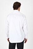 Beyaz Sert Yaka Düz Classic %100 Pamuk Comfort Fit Gömlek 1004250323