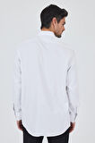Beyaz Sert Yaka Düz Classic Comfort Fit Gömlek 1004250901