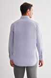 Koyu Lacivert Sert Yaka Uzun Kol Cepli Comfort Fit Classic Gömlek 1004255163