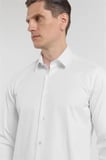 Beyaz Sert Yaka Uzun Kol Cepsiz Slim Fit Pamuklu Gömlek 1004255228