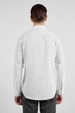 Krem Sert Yaka Uzun Kol Cepsiz Slim Fit Pamuklu Gömlek 1004255913