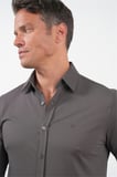 Kahverengi Tulum Yaka Uzun Kol Cepsiz Örme Slim Fit Pamuklu Gömlek 1004260208