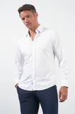 Beyaz Tulum Yaka Uzun Kol Cepsiz Örme Slim Fit Pamuklu Gömlek 1004260208