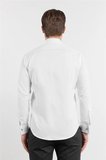 Beyaz Uzun Kol Ata Yaka Düz Pamuklu Slim Fit Gömlek 1004260215