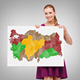 Harita Sepeti Türkiye Bölgeler haritası Dekoratif Kanvas Tablo 1004