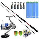 Balıkçı Tekne Seti Kendo Sea Power 6000 Olta Makinesi-Kendo Sea Bream 1.65m up to 150gr 2 Parça Olta Kamışı-2 Fosfor-2 Şamandıra-5x 50gr Kurşun-4 Çapari