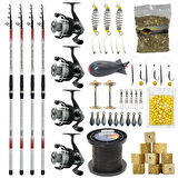 YekOutdoor Full Çeşit 4'lü Okuma Göl Seti Kendo Atlantic Surf 4.20m 100-250gr Olta Kamışı&Okuma Revenger RV-65 FD Olta Makinesi