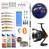Yek Outdoor Profesyonel Hazır Olta Seti Kendo Atlantic Surf 4.20m 100-250gr Olta Kamışı&Okuma JAW-55 Olta Makinesi