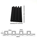 ATC Siyah Prefabrik Ofis Konut Dekoratif Pvc Kaplama Lambiri 16cmx290cm