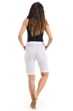 Şile Bezi Kadın Beyaz Cepli Şort