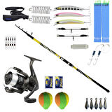 YekOutdoor Full Takım Olta Seti Kendo Spigola Surf 420cm 100-200 gr Teleskopik Kamış&Dam Nova 7000 FD 1BB 337M/0.40MM Olta Makinesi