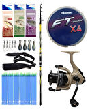 Yek Outdoor Hazır Surf Olta Seti Kendo Spigola Surf 420cm 100-200 gr Kamış&Okuma Outrax OR-6000SGA 1+1BB Olta Makinesi