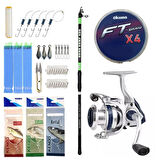 YekOutdoor Hazır Olta Seti Kendo Suro Surf 420cm 100-200gr Olta Kamışı&Okuma ARIA-5000a 1BB Olta Makinesi