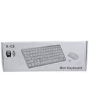 K-03 MİNİ BEYAZ WIRELESS KABLOSUZ KLAVYE MOUSE S PL-395 