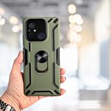 XİAOMİ REDMİ 12C YÜZÜKLÜ STANDLI TLP TANK KILIF  (ARMOR MILITARY CASE)