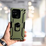 XİAOMİ REDMİ 10C YÜZÜKLÜ STANDLI TLP TANK KILIF  (ARMOR MILITARY CASE)