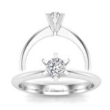 0,30 Karat D Renk Uluslararası Sertifikalı Pırlanta Tektaş Yüzük