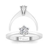 0,40 Karat F Renk Uluslararası Sertifikalı Pırlanta Tektaş Yüzük