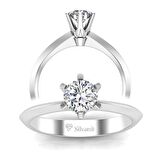 0,50 Karat F Renk Uluslararası Sertifikalı Pırlanta Tektaş Yüzük