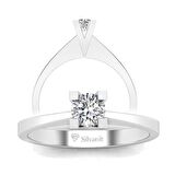 0,40 Karat F Renk Uluslararası Sertifikalı Pırlanta Tektaş Yüzük