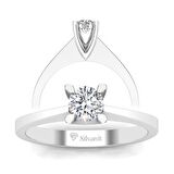 0,40 Karat F Renk Uluslararası Sertifikalı Pırlanta Tektaş Yüzük