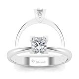 0,50 Karat G Renk Uluslararası Sertifikalı Pırlanta Prenses Yüzük