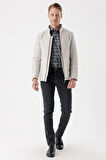Hakim Yaka Astarlı Slim Fit Dar Kesim Casual Mont 1007235156 Taş Rengi