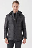 Kapüşonlu Astarlı Slim Fit Dar Kesim Casual Mont 1007235158 Koyu Antrasit