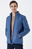Kapitone Dolumlu Dik Yaka Astarlı Slim Fit Dar Kesim Casual Mont 1007235164 Petrol Mavi