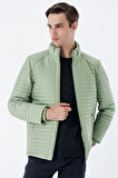 Kapitone Dolumlu Dik Yaka Astarlı Slim Fit Dar Kesim Casual Mont 1007235164 Açık Yeşil