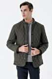 Kapitone Dik Yaka Astarlı Slim Fit Dar Kesim Casual Mont 1007235165 Koyu Haki