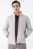 Taş Rengi Kapitone Dolumlu Dik Yaka Astarlı Slim Fit Dar Kesim Casual Mont 1007235264