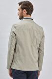 Koyu Bej Dik Yaka Yarım Astar Comfort Fit Rahat Kesim Casual Mont 1007240150
