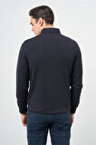 Koyu Lacivert Kapitone Dik Yaka Astarlı Slim Fit Dar Kesim Klasik Mont 1007245154