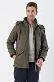 Gabardin Hakim Yaka Astarlı Slim Fit Dar Kesim Klasik Kaban 1008235157 Koyu Vizon