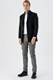 Kaşe Mono Yaka Kapitoneli Astar Slim Fit Dar Kesim Klasik Kaban 1008235167 Siyah