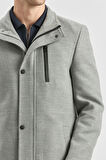 Kaşe Dik Yaka Kapitoneli Astar Slim Fit Dar Kesim Klasik Kaban 1008245150