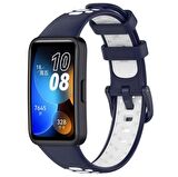 Huawei Band 8 Kordon Delikli Çift Renk Silikon Kayış