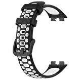 Huawei Band 8 Kordon Delikli Çift Renk Silikon Kayış