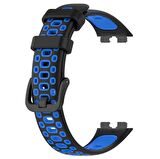 Huawei Band 8 Kordon Delikli Çift Renk Silikon Kayış