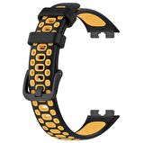 Huawei Band 8 Kordon Delikli Çift Renk Silikon Kayış